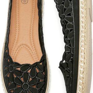 Women’s Ballet Flat Daisy Round Toe Dress Shoes Casual Slip On Rope Loafer